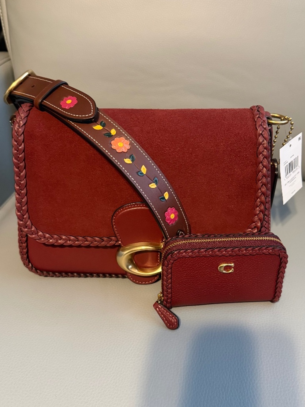 Coach Suede Soft Tabby and Wallet Braid Detail